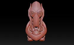 Futuristic Robot Mask Sci Fi for CNC and Jewelry Design 3D Print Model in Pendants 633326