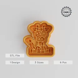 Giraffe Shape Cutter & Stamp Set, Cookie Fondant Tool, 3 Sizes S/M/L, Animal Baking Decoration