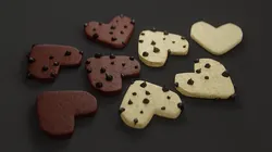 Heart Shaped Cookies - Vanilla and Chocolate with Choco Chips