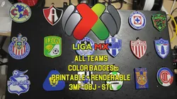Liga MX All Teams Keychain Pack - Color printable and renderable 3D Print Model in Keychains 634793