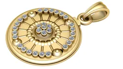 Luxury Round Diamond Halo Medallion Pendant