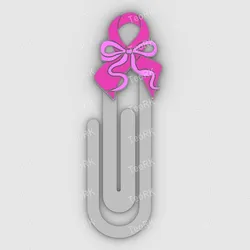 Paperclip Breast Cancer Pink Ribbon - bookmark - 3MF pre-painted , STL