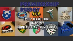 Premiership Rugby Every team badge keychain color printable and renderable 3D Print Model in Keychains 634262