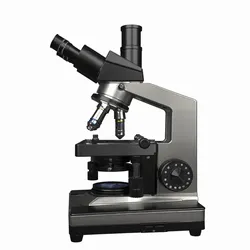 Professional 3D Laboratory Microscope Model with Objective Lenses and Stage Clips
