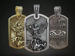 Saint Archangel Michael dogtag pendant