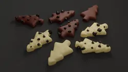 Tree Shaped Cookies - Vanilla and Chocolate with Choco Chips
