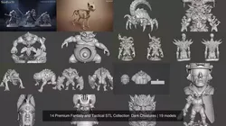 14 Premium Fantasy and Tactical STL Collection  Dark Creatures 3D Model Pack