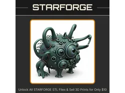 28mm Alien Creature with Tentacles and Multiple Eyes StarForge Kits 3D Print STL File