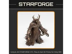 28mm Antlered Forest Guardian Cloaked Robes Clawed Hands Mystical Creature StarForge Kits 3D Print STL File