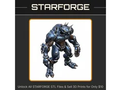 28mm Futuristic Spiked Armor Creature with Clawed Hands and Muscular Build StarForge Kits 3D Print STL File