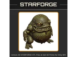 28mm Grotesque Monster Figure Bulging Eyes and Sharp Teeth StarForge Kits 3D Print STL File