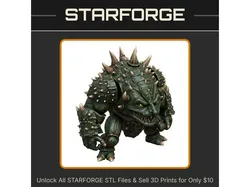28mm Spiked Armored Monster With Aggressive Expression and Clawed Hands StarForge Kits 3D Print STL File