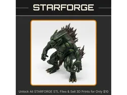 28mm Spiked Beast Creature Muscular Build Clawed Hands Dynamic Pose StarForge Kits 3D Print STL File