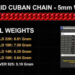 5mm Wide - Solid Cuban Chain - Lock box not included 3D print model