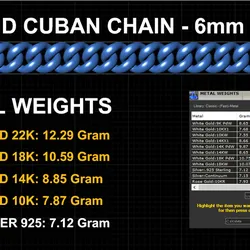 6mm Wide - Solid Cuban Chain - Lock box not included 3D print model