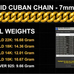 7mm Wide - Solid Cuban Chain - Lock box not included 3D print model