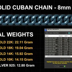 8mm Wide - Solid Cuban Chain - Lock box not included 3D print model