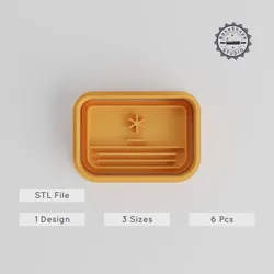 Aircon Shape Cutter & Stamp Set, Perfect for Cookies & Fondant, 3 Sizes, 6-Piece Collection