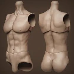 BJD Doll Torso 3D Model - male Ball Jointed Doll Body for Resin 3D Printing