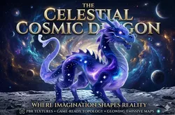 Celestial Cosmic Dragon - Mythical Galaxy Beast 3D model