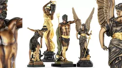 Classic figurines statues woman girl angel wings men set decor 3D model