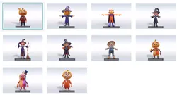 Cute Halloween Toon Character Bundle  10 Low Poly 3D Model Pack