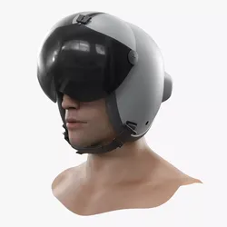 Elbit Systems JHMCS II Aviation Helmet on Male Head 3D model