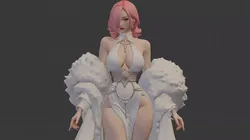 Elegant High Fashion Fantasy Queen Premium Static 3D model