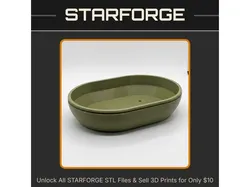 Elegant Oval Bonsai Planter with Gentle Rim Design StarForge Kits 3D Print STL File