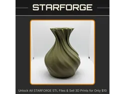 Elegant Swirl Design Planter with Ruffled Edge StarForge Kits 3D Print STL File