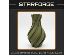 Elegant Swirling Planter with Curved Ribbed Design Vase Mode StarForge Kits 3D Print STL File