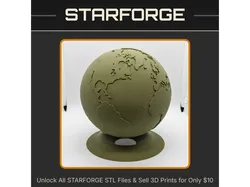 Floating Globe Earth Educational Model for Geography Learning StarForge Kits 3D Print STL File