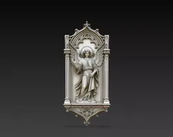 Guardian Angel Benediction Shrine STL Christian Wall Statue 3D print model
