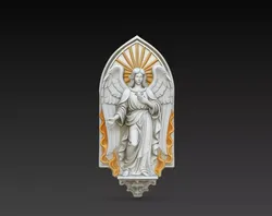 Guardian Angel Divine Flame Shrine STL Wall Plaque 3D print model