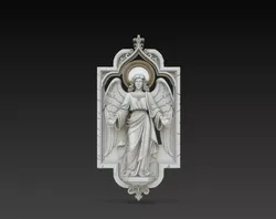 Guardian Angel Divine Welcome STL Christian Wall Statue 3D print model