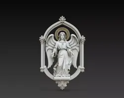 Guardian Angel Sacred Arch STL Christian Wall Statue 3D print model