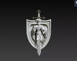 Holy Bishop Sword of Faith STL Christian Wall Plaque 3D print model