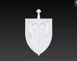 Holy Martyr Saints Sword Shield STL Christian Wall Plaque 3D print model