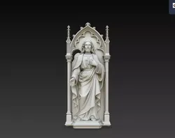 Jesus Christ Gothic Mercy Shrine STL Christian Wall Statue 3D print model