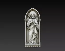 Jesus Christ Gothic Shrine STL Christian Wall Statue 3D print model