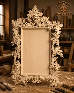 Luxury Baroque Wooden Picture Frame CNC Design 3D model