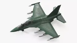 Military Light Attack Jet Aircraft Green 3D model