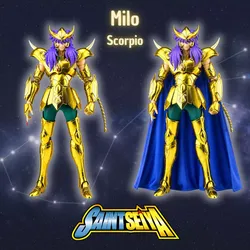 Milo Scorpio - Saint Seiya Gold Saint with Cape and No Cape STL 3D print model