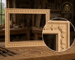 Minimal Floral Wooden Frame CNC Design 3D model
