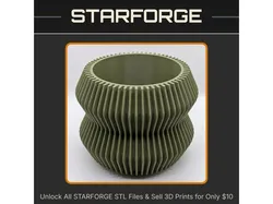 Modern Ribbed Texture Planter with Unique Curved Design StarForge Kits 3D Print STL File