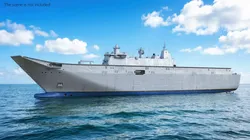 Naval Amphibious Warfare Ship Gray Rigged 3D model