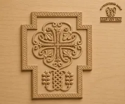 Ornamental Orthodox Cross 3D Relief 3D model