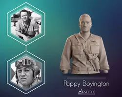Pappy Boyington Bust Sculpture 3D print model