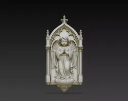 Praying Little Angel Cherub STL 3D Gothic Plaque Relief 3D print model