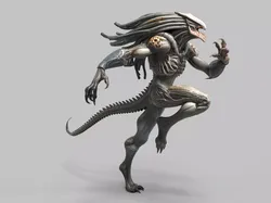 Predalien 3D Printable Figure Xenomorph Predator Hybrid Running 3D print model